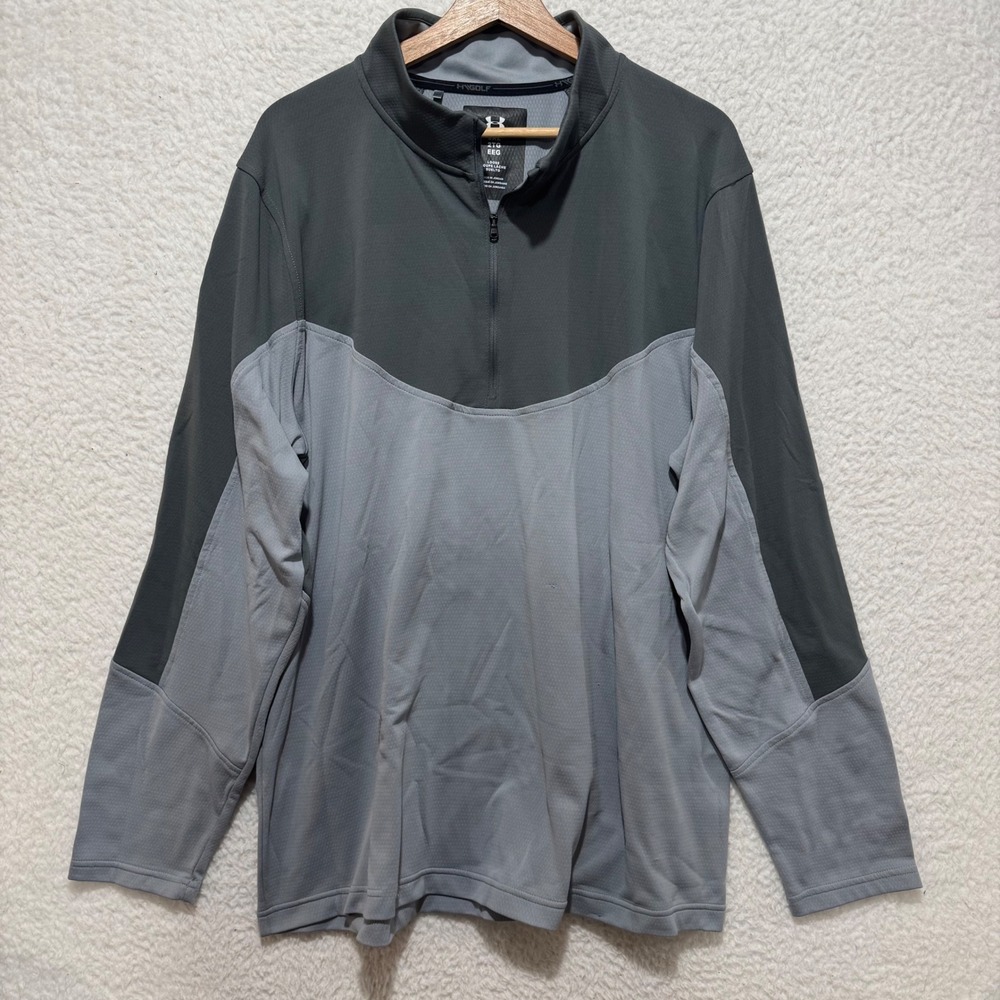 Under Armour Golf 1/4 Zip Pullover Shirt Men's 2XL Gray Lightweight Sweater